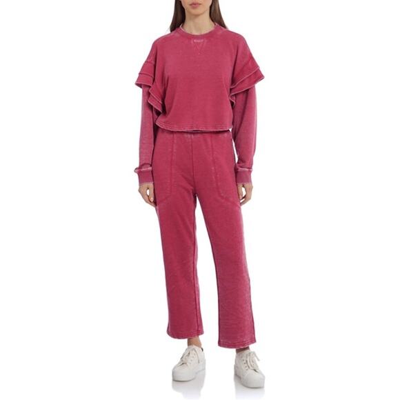 7 For All Mankind pink cropped jogger sweatpants - Picture 2 of 9